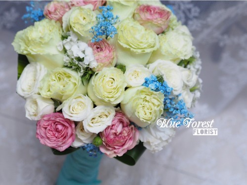 淺色系肯亞玫瑰花花球