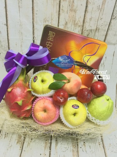 玉兔迎月*中秋水果籃(不包括月餅)