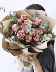 Cappuccino肯亞淺啡色玫瑰花束（新品種）18支裝