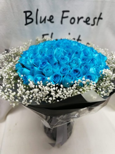海藍玫瑰99枝玫瑰花束
