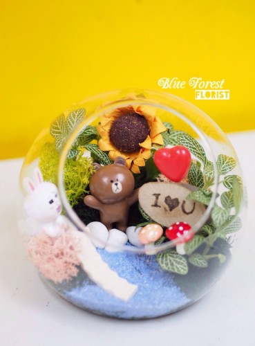 Line公仔玻璃球植物