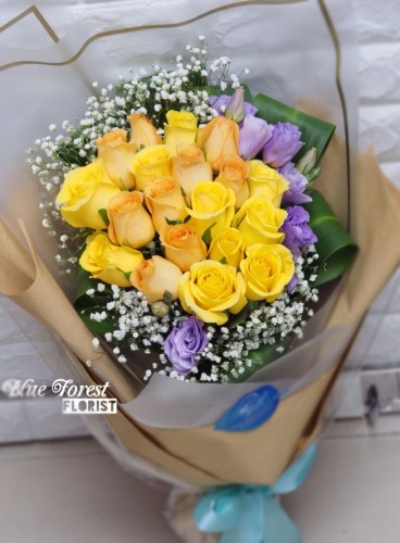 18支裝黃玫瑰花束