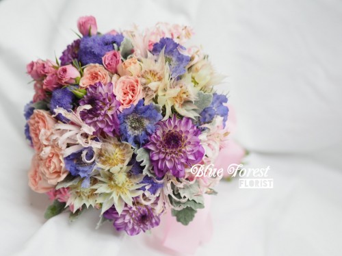 粉紫色系日式花球