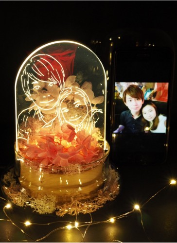 情人節系列 *訂造*人像保鮮花燈牌