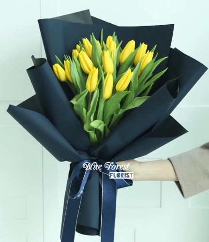 荷蘭黃色鬱金香花束