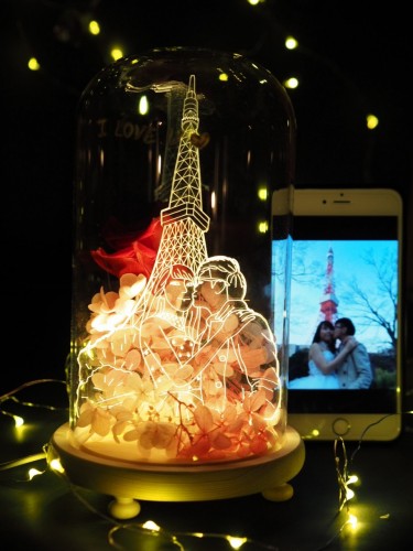 訂造*人像保鮮花燈牌