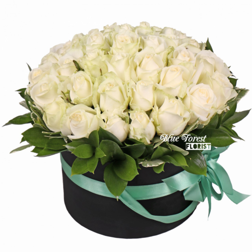 28枝純白玫瑰簡約花盒