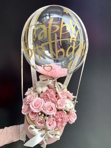 *告白氣球*香薰玫瑰花盒連生日氣球（可選鮮花玫瑰/仿真花香薰玫瑰）