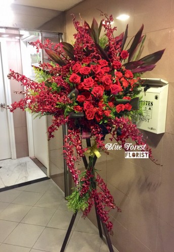 蘭花雙層開張花籃8