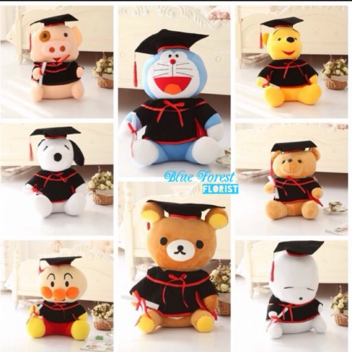 多款畢業卡通公仔（隨花束附送）