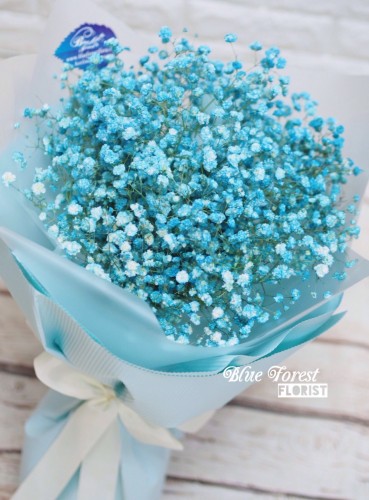 *來自星星的你*藍色滿天星花束*