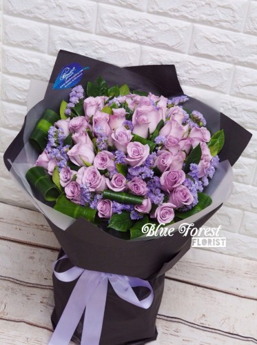 * * Lavender love*薰衣草色荷蘭淺紫玫瑰花束