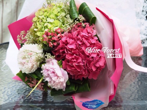 * Twins*雙色荷蘭大牡丹花配雙色繡球花束