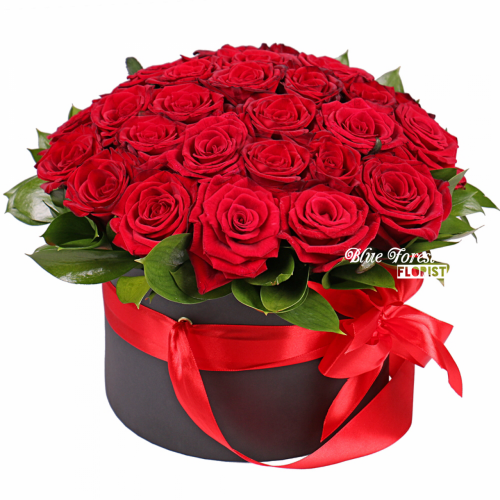 28枝肯亞紅玫瑰花盒