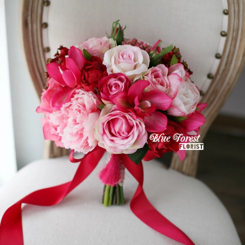 牡丹配蕙蘭花球