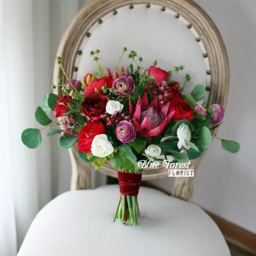 棗紅色小牡丹花球（仿真花）